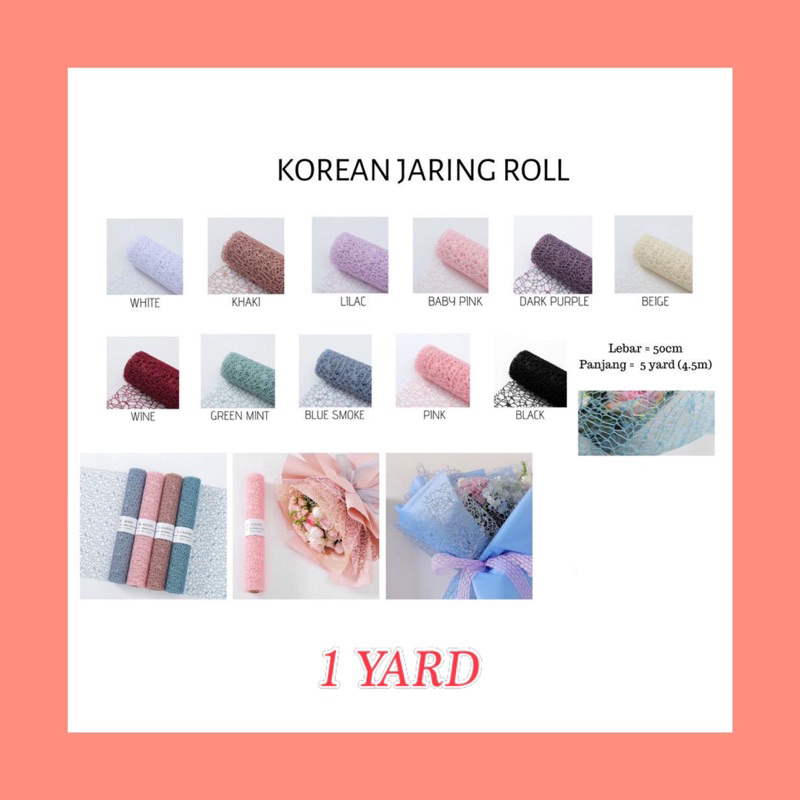 

KERTAS BUNGA WRAPPING PAPER JARING KOREA LEMBARAN SPIDER MESH FLOWER PAPER