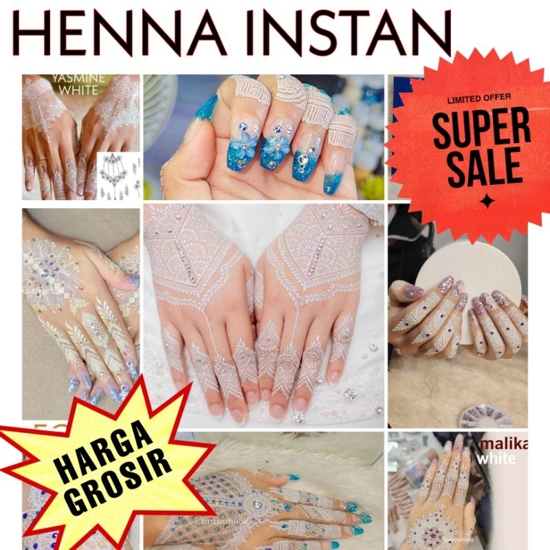 [HG] HENNA INSTAN/ FREE GLITTER / HENNA TEMPEL/ HENNA MURRAH / HENNA PUTIH