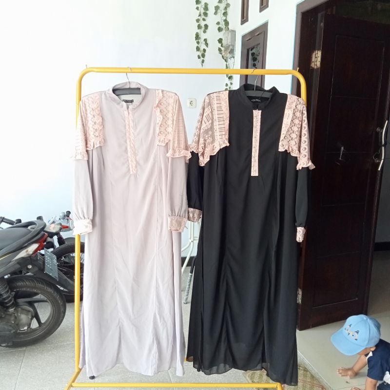 Gamis zhafira mix brukat