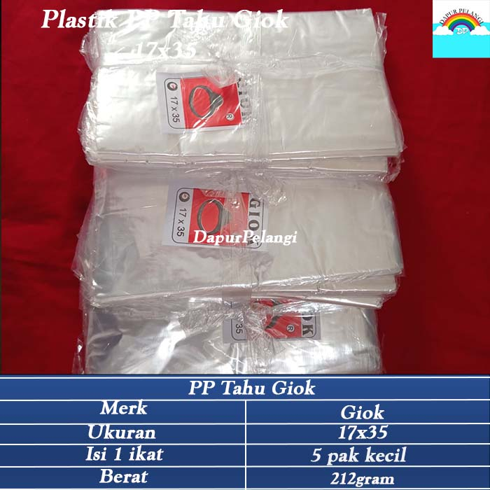 Plastik PP/PP Bening/Plastik PP Tahu Giok 17x35
