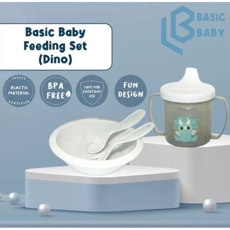 Basic Baby Feeding Set Bear/ Dino Set Peralatan Makan Bayi