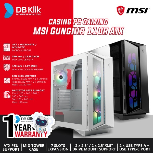 Casing PC Gaming MSI Gungnir 110R ATX - MSI MPG Gungnir 110R Case