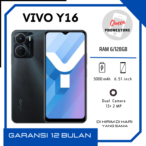 VIVO Y16 RAM 6/128GB GARANSI 1 TAHUN