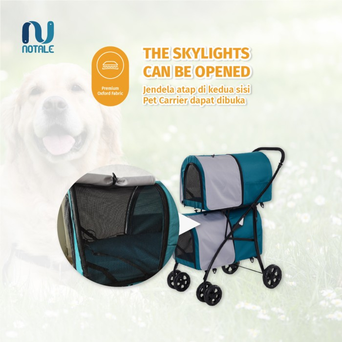 Notale Deika Double Deck Pet Stroller NTL-PS103 (PC104) Pet Cargo Hewan Kucing Anjing