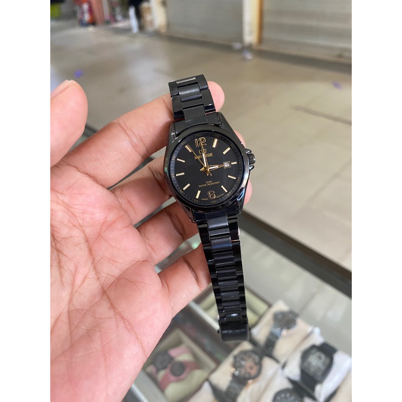 JAM TANGAN MIRAGE WANITA DIAL BULAT TERBARU FULL HITAM