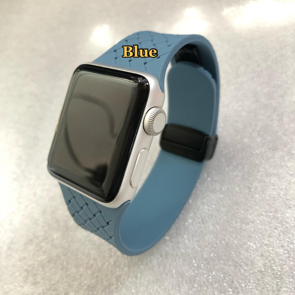 Strap Apple Watch Silicone Magnetic Square Pattern Strap iWatch Series 1/2/3/4/5/SE/6/7/8/Ultra