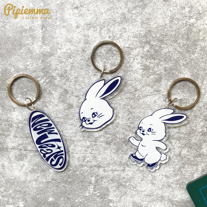 New Jeans Bunny Keychain Gantungan Kunci Kelinci Akrilik Keyring KPOP IDOL NEW