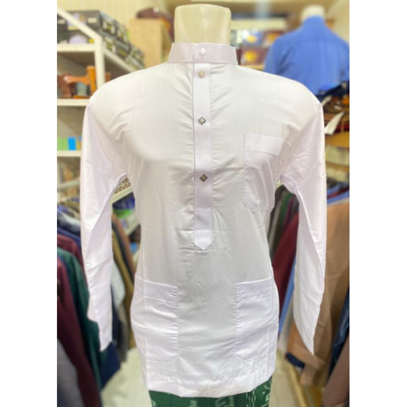 Baju Koko Assyaba Katun Melayu Kancing Klik