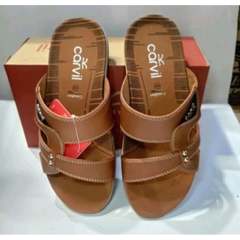 Carvil ADRIANO-03M | Sandal Casual Pria Original Carvil Empuk Tidak Licin Keren Trendy Nyaman di Kaki