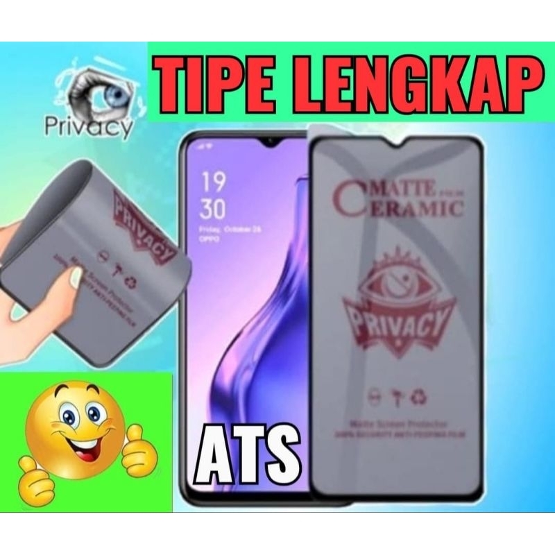 Anti Gores Anti-Spy Handphone All Tipe, Type Lengkap, Tg Tempered Glass Privacy Anti Spy Matte Film Ceramic Matte Privacy Anti-Spy Handphone All Tipe, Melindungi Layar Handphone Depan, For Tipe Lengkap Tg Anti Gores Anti Pecah Anti Spy