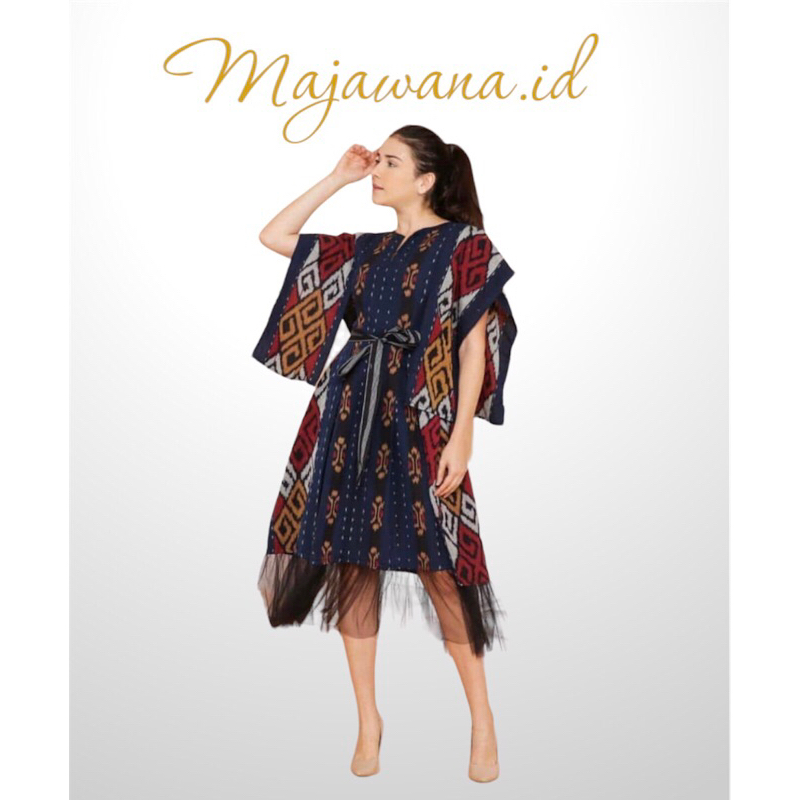 Dres tenun kombinasi tile