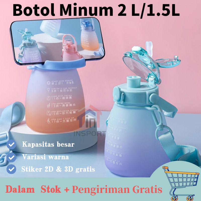 【Gratis tali panjang&amp;2D&amp;3D stiker】BOTOL MINUM BOTOL MINUM VIRAL BOTOL AIR MINUM ANAK MOTIVASI FREE STICKER 2D DAN 3D