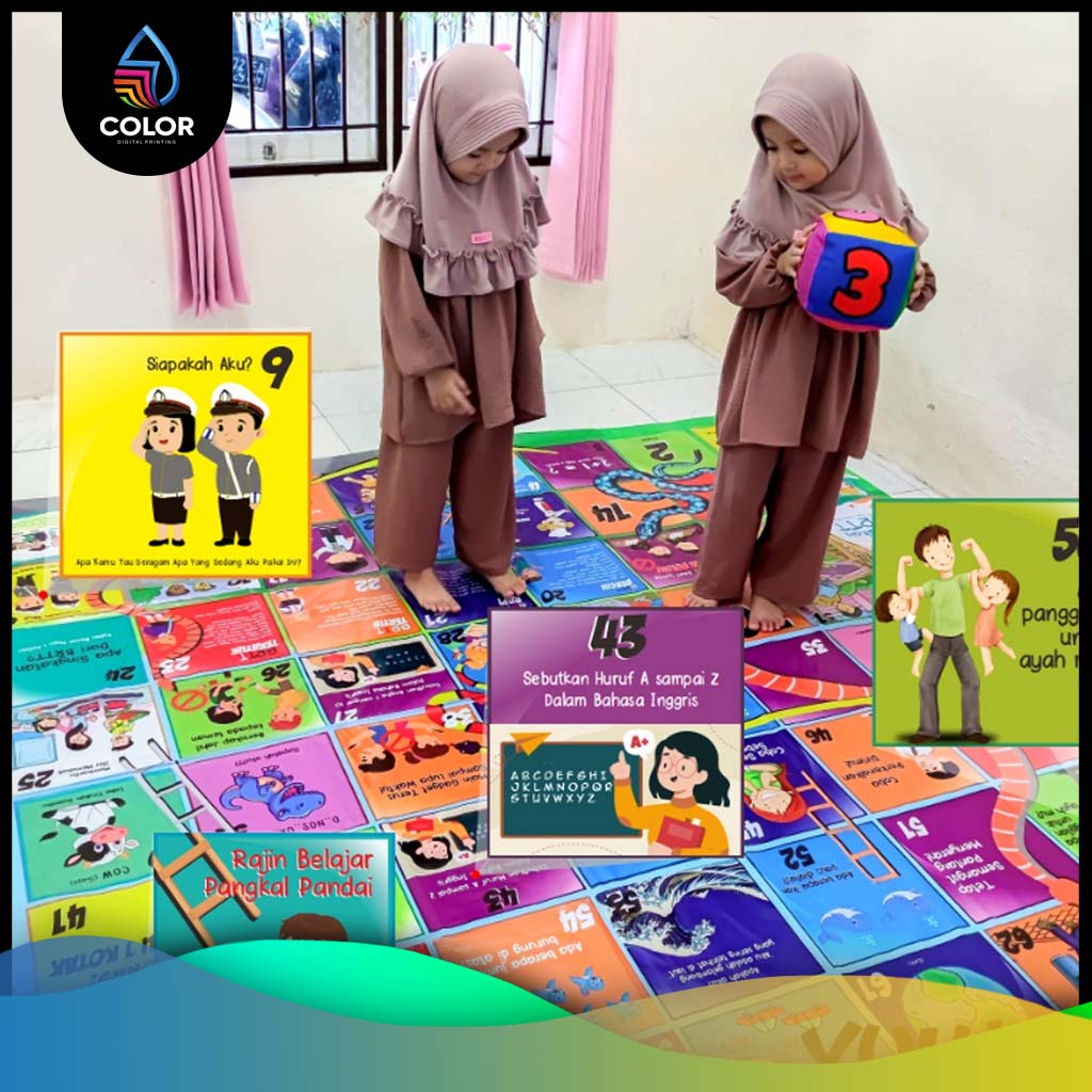 Ular Tangga Jumbo / Mainan Edukasi Anak / Ular Tangga Besar 200X200CM