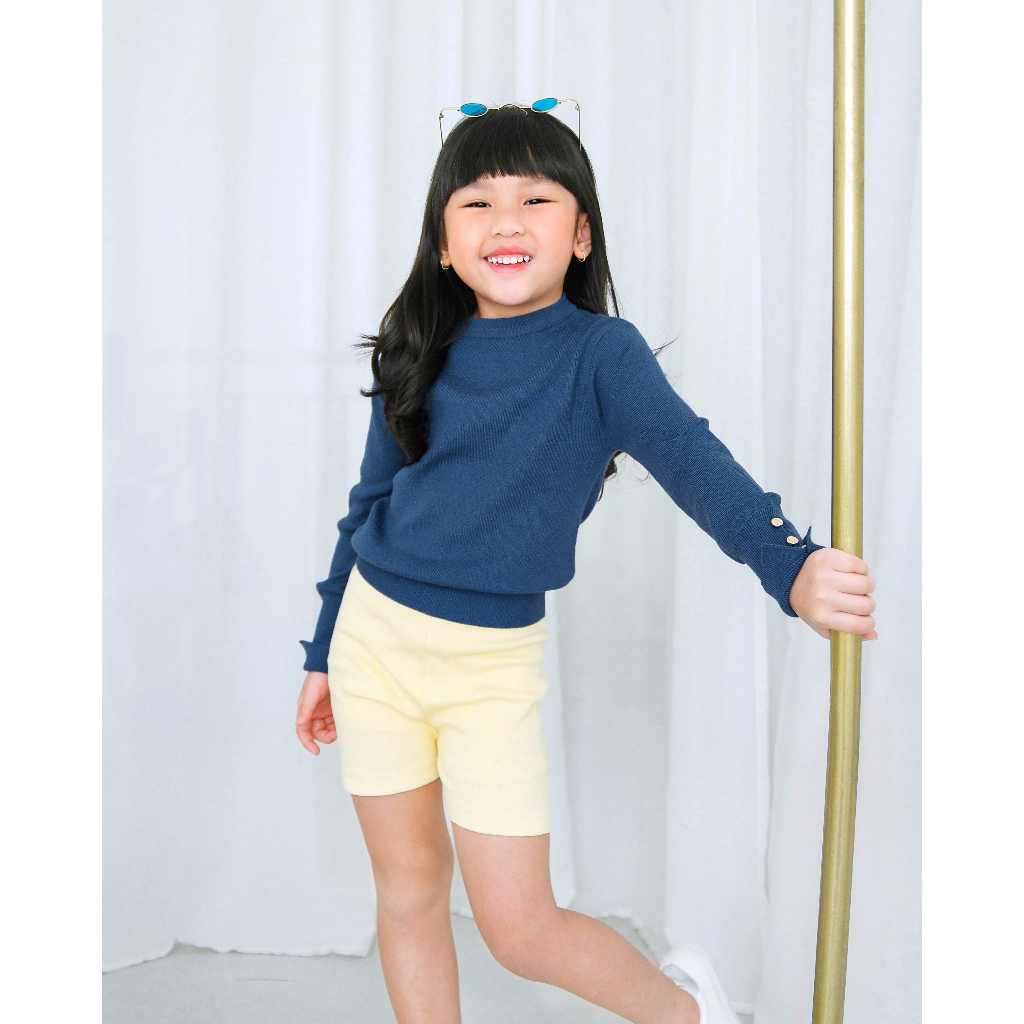 Hunny Bunny ALICHA LONGSLEEVE | Blouse Rajut Anak | Atasan Anak Knit | Rajut Anak Premium | Sweater Rajut Polos