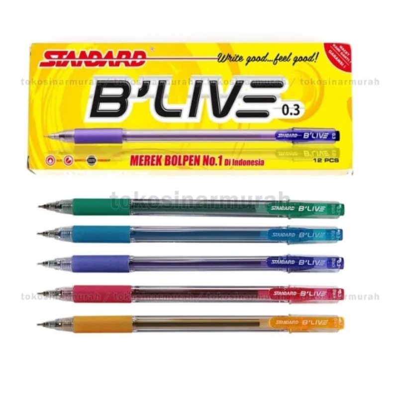 

Standard B'Live 0.3 mm Black Pen / Pulpen Hitam