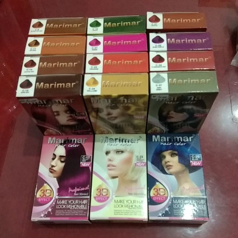 Cat rambut marimar/pewarna rambut marimar 3d 30mlx2