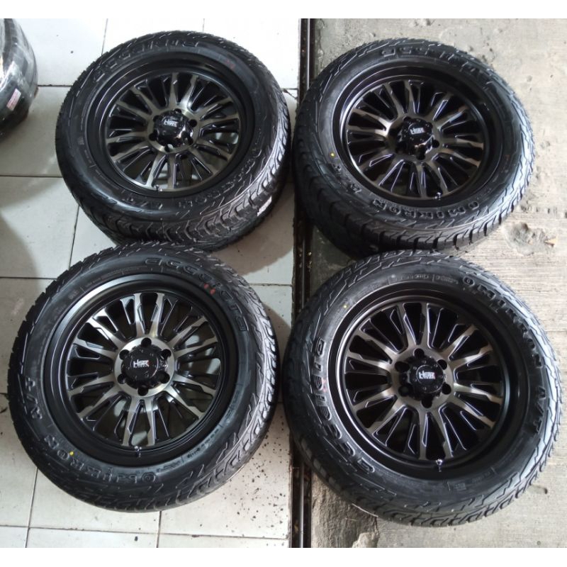 Velg Mobil Second Rasa Baru HSR Melawi Ring 20x9 Baut 6x139,7 + Ban Omicron A/T 285 50 R20 Buat Paje