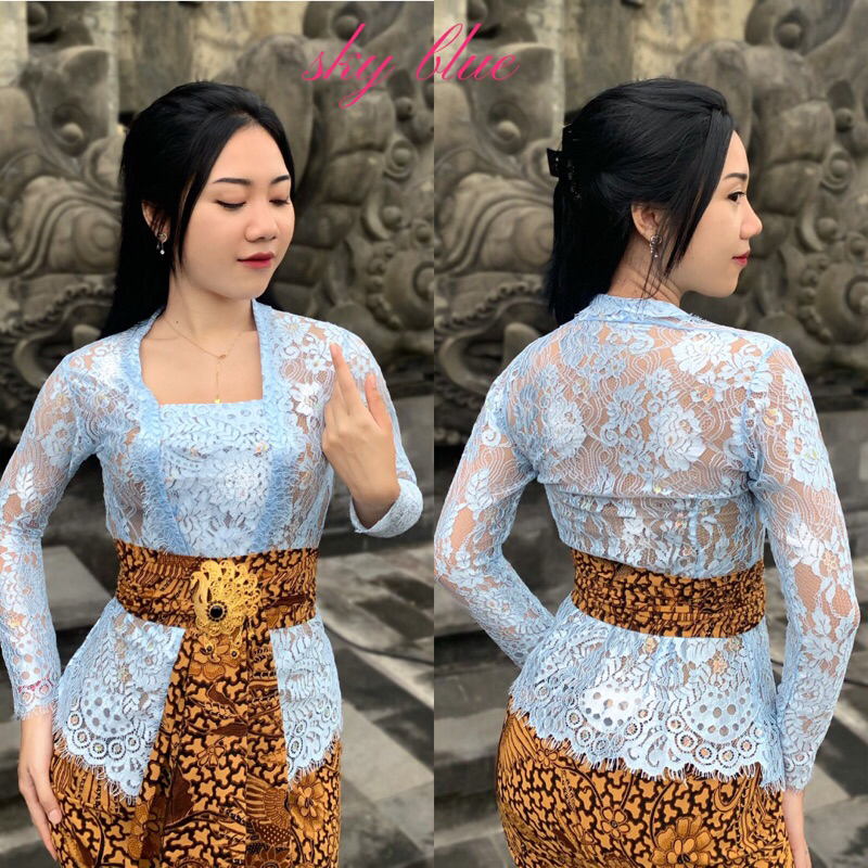KEBAYA BALI JADI BROKAT SEMI PRANCIS METALIK | KEBAYA BROKAT METALIK | KEBAYA MODERN | KEBAYA KUTUBA