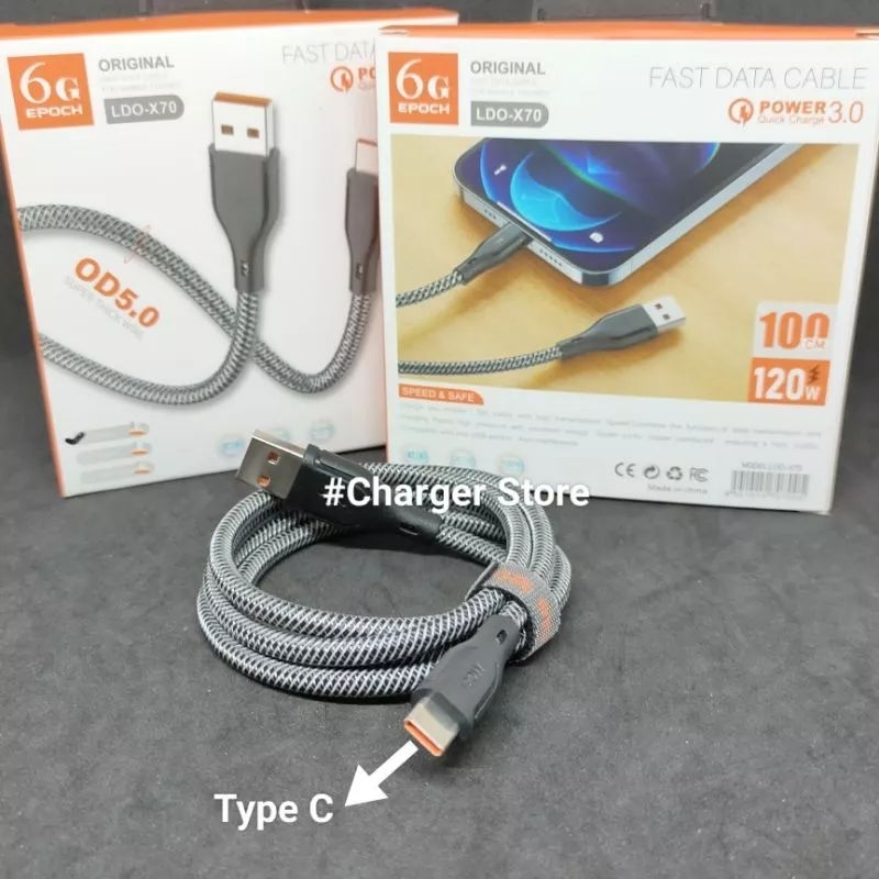 Kabel Data 120W 6A Type C ORIGINAL Fast Charging Cable 100Cm Fast Data