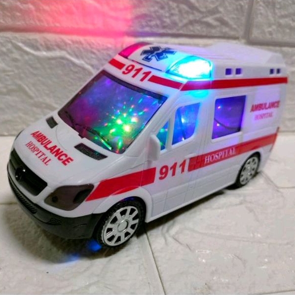 mainan Mobil ambulan musik lampu