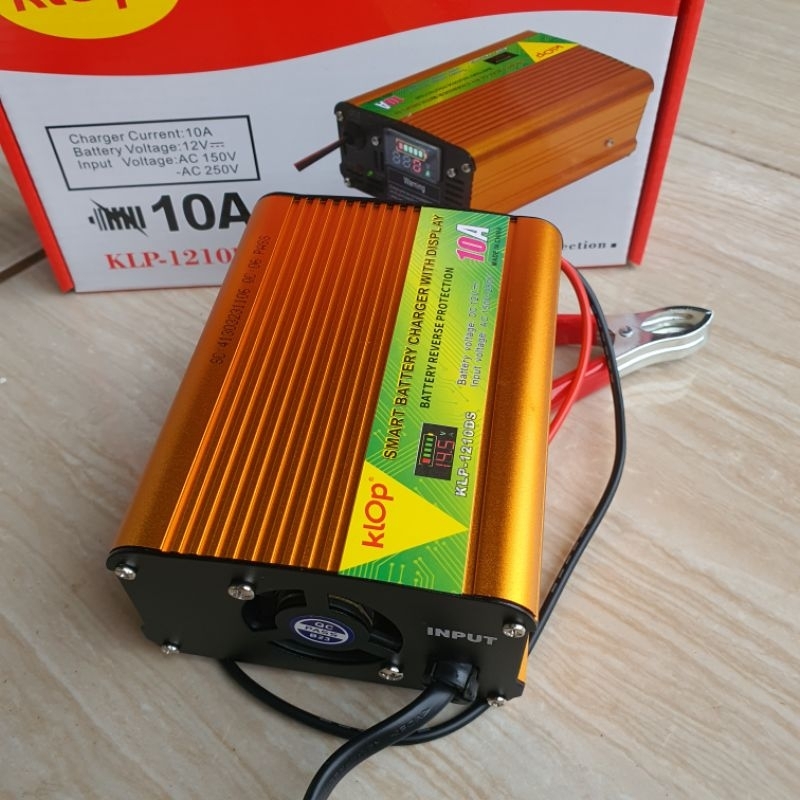 SMART BATTERY CHARGER CASAN AKI 12V 10AMPER ADA DISPLAY KLOP