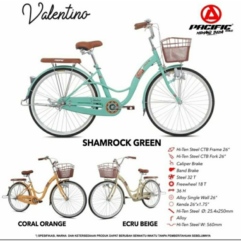 Sepeda Mini Keranjang Dewasa 26 inch Pacific Valentino