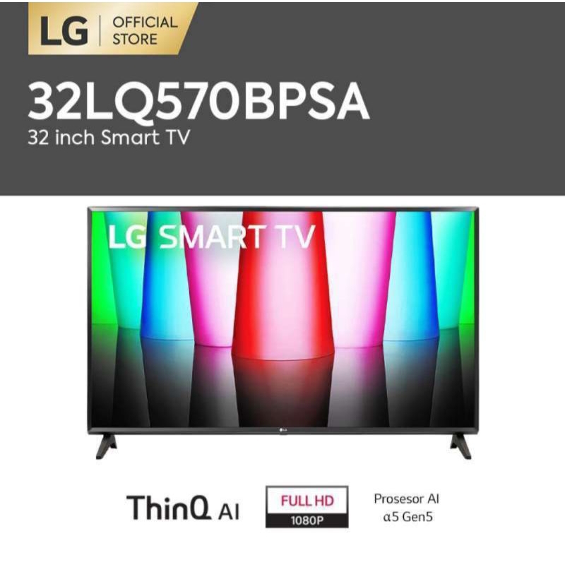 LG Led Tv 32inch Smart TV 32LQ570 Digital Tuner Hdmi Usb Input Garansi Resmi