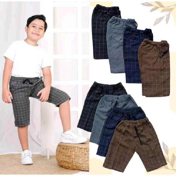 Celana Tartan Anak Pendek Keren Usia 3 sampai 7 Tahunan Celana Anak Kekinian Motif Kotak Trendy Nyaman Dipakai