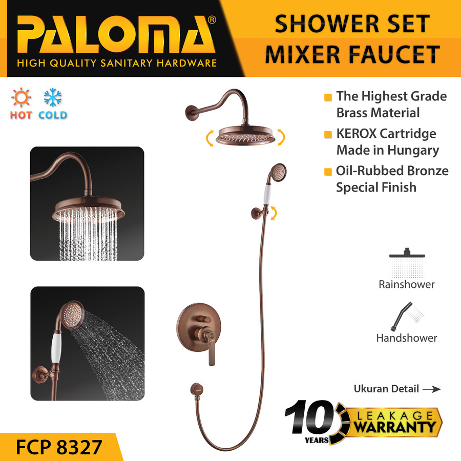 FCP 8327 PALOMA SET KERAN MIXER SHOWER TANAM SHOWER TANAM AIR PANAS DINGIN SHOWER KEPALA HANDSHOWER 