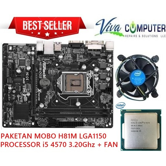 PAKETAN i5 4570 GEN 4/ PAKETAN MOBO H81M + PROCESSOR i5 4570 3.20Ghz + FAN