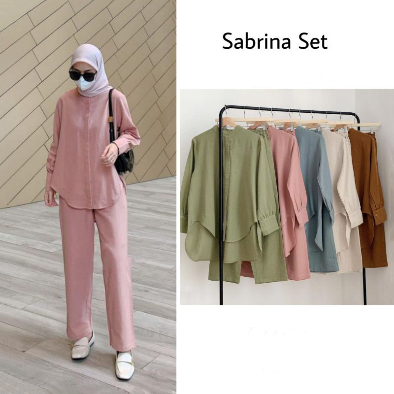 [COD] Hashiva - Setelan Muslim Wanita Terkini Sabrina Set Bahan Crinkle