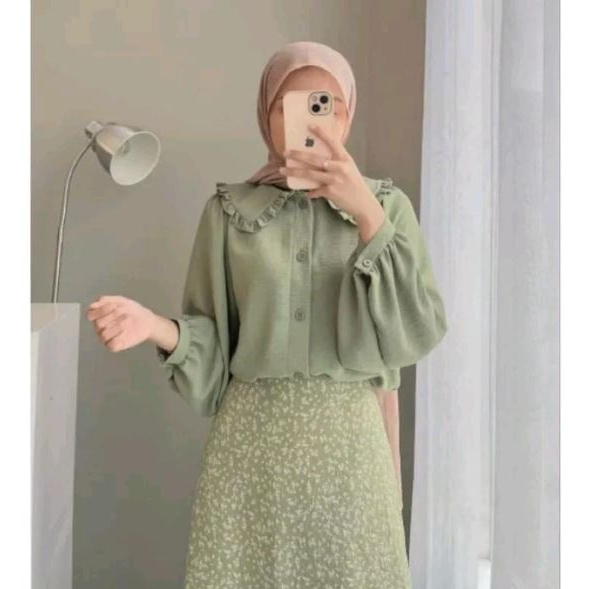 YASIKA KEMEJA FULL KANCING ATASAN BLOUSE WANITA CRINCLE AIRFLOW PREMIUM (RPA)