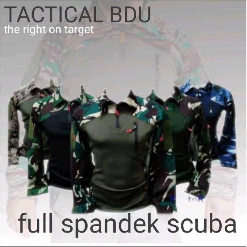 BAJU TACTICAL BDU / BAJU BDU TACTICAL BAHAN FULL SPANDEX SCUBA /TSHIRT TACTICAL BDU