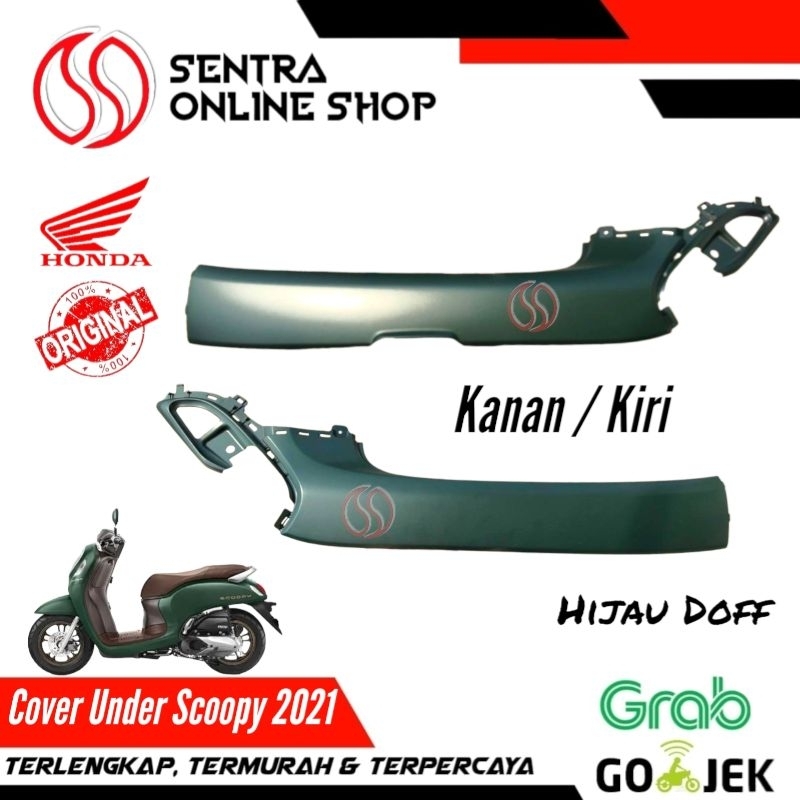 Cover under bordes bawah kanan kiri scoopy prestige 2021 hijau doff dop original