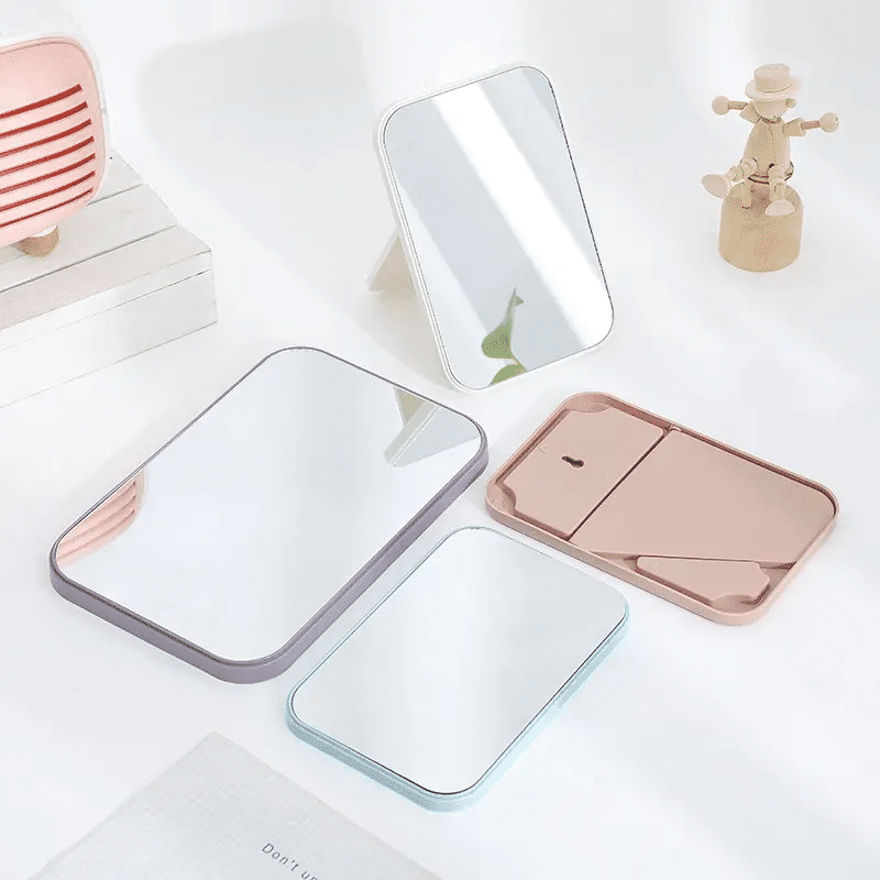 ANK CERMIN LIPAT PERSEGI PORTABLE / STANDING BEAUTY MIRROR KACA DUDUK UNTUK RIAS MAKEUP WAJAH / FOLDABLE VANITY MIRROR CERMIN MEJA-2