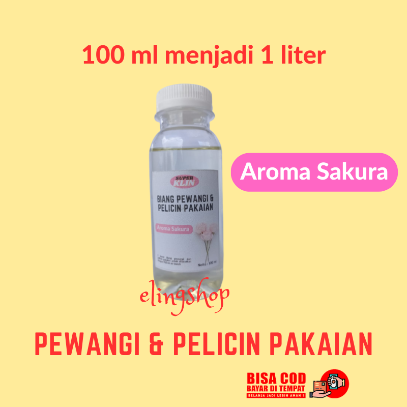 Biang Pewangi Pelicin Pengharum Pakaian Baju Setrika Tahan Lama Aroma Sakura 100ml