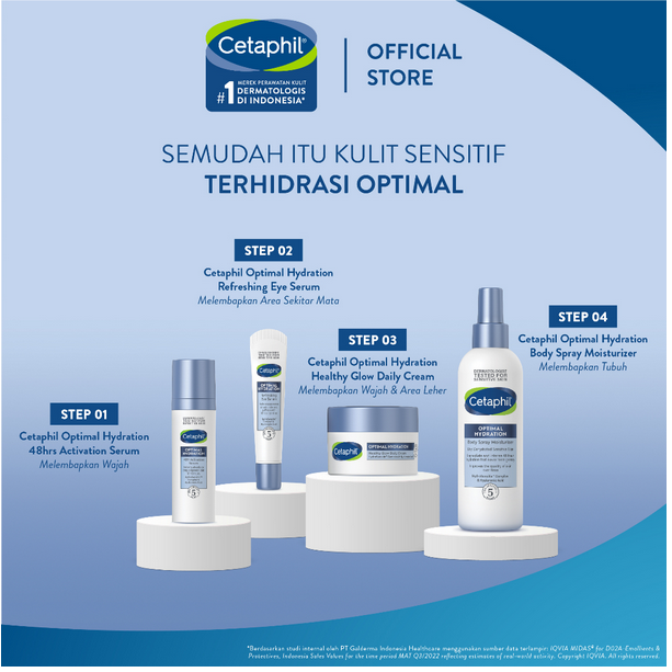 CETAPHIL OPTIMAL HYDRATION 48HRS Activation Serum | Refreshing Eye Serum | Healthy Glow Daily Cream | Body Spray Moisturizer ❤ jselectiv ❤ Cetapil - CETAPHIL ORI✔️BPOM✔️COD✔️