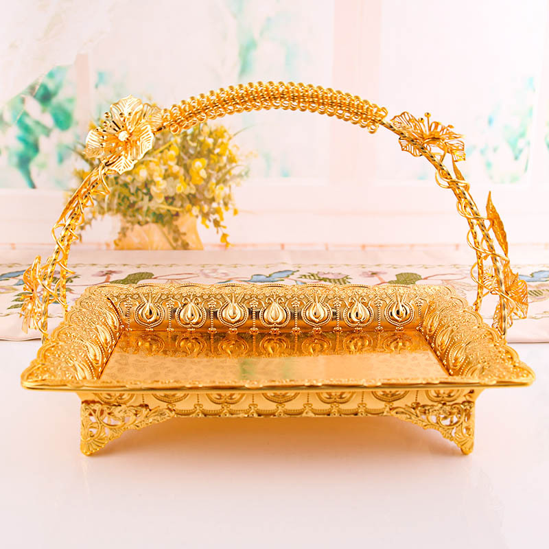 Mi.more Emas Nampan 30CM Snack Basket / Golden Serving Tray / Cupcake Tray Dessert Tray / Dekorasi Home