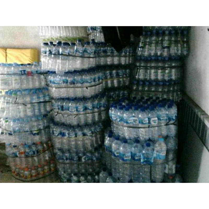 botol aqua bekas 600-1500ml +tutup/biji