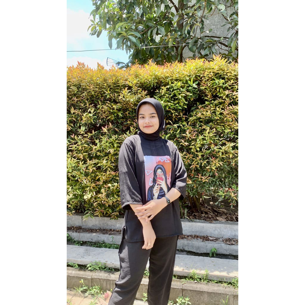 SETELAN WANITA TERBARU DIANTY SET BAHAN CRINKLE AIRFLOW  APLIKASI SABLON UKURAN M  L XL XXL LD 100 - 120 CM PC 96 CM REALPICT SETELAN CELANA DAN ATASAN WANITA SETELAN CRINKLE JUMBO ONE SET WANITA KOREAN STYLE SETELAN WANITA TERBARU 2023 KEKINIAN
