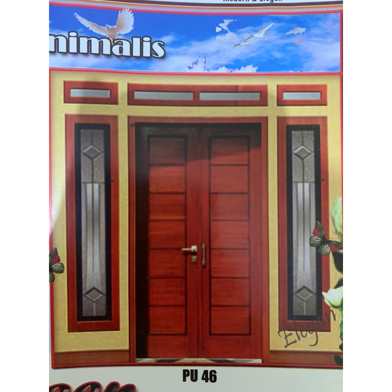 daun pintu kayu jati dan meranti plus kusen