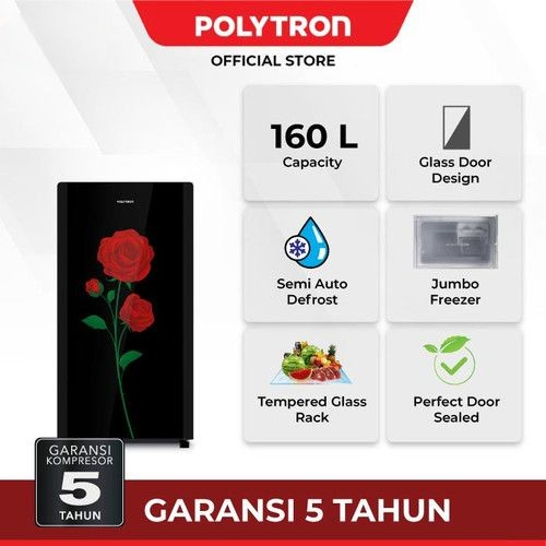 Kulkas Polytron 1 pintu Belleza Varia 160 liter PRA 16 CRX