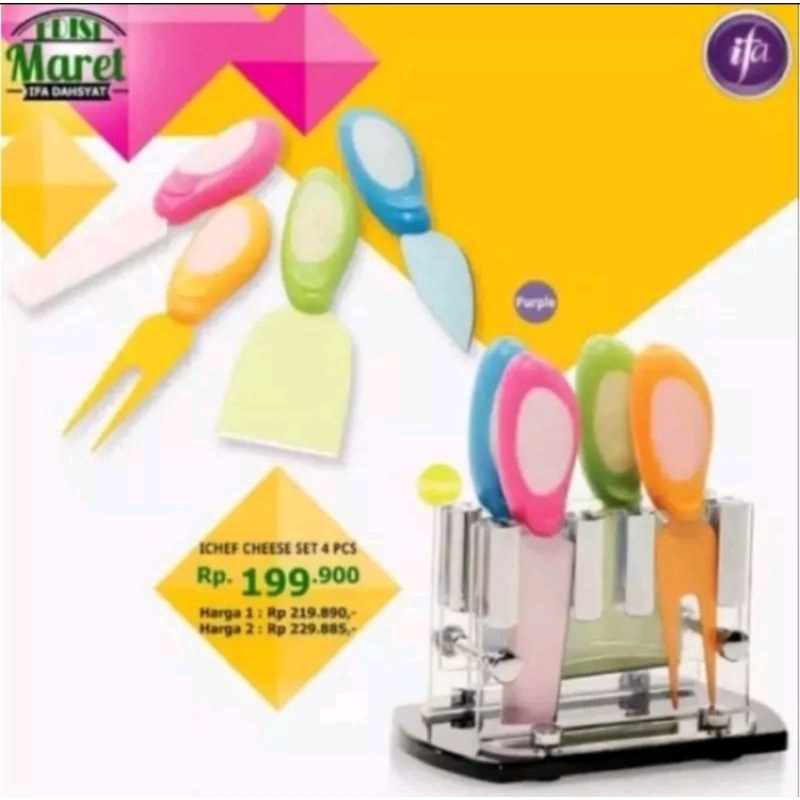 

ICHEF CHEESE SET 4PCS/PISAU KEJU IFA COOKWARE