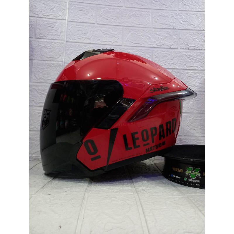 HELM HALF FACE RSV SV300 RED LEOPARD PAKET GANTENG