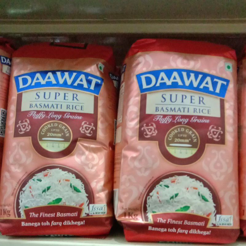 

DAAWAT SUPER BASMATI RICE FLUFFY LONG GRAIN 1kg