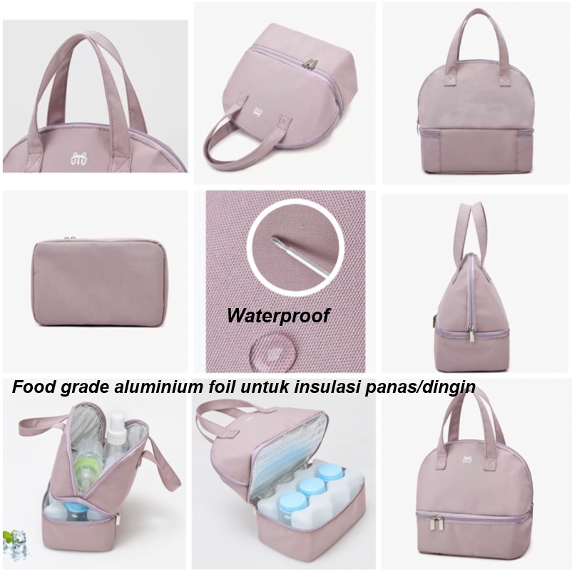 Tas Bayi Multifungsi / Cooler Lunch Bag ASI Penyimpanan Susu Tahan Air Waterproof Thermal Insulated