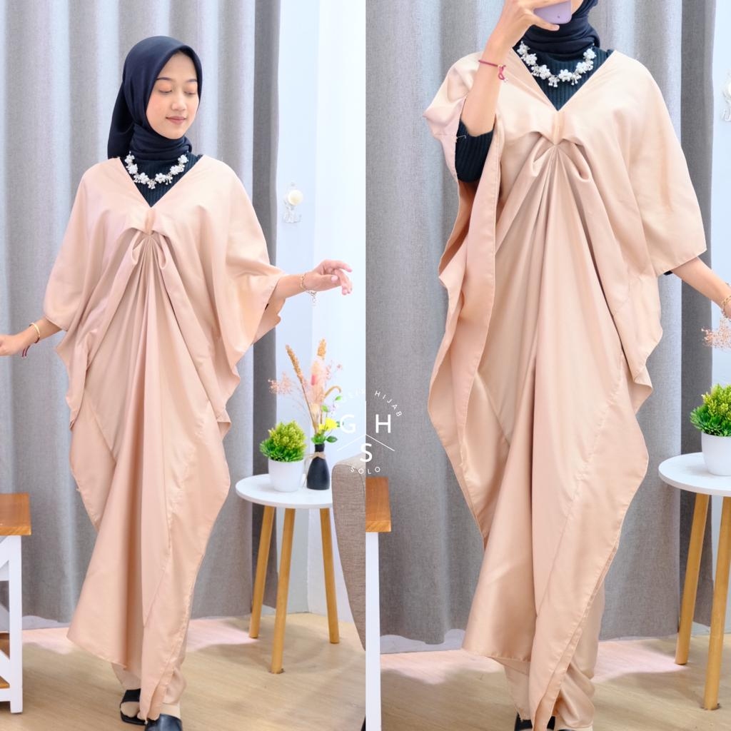 YURI GAMIS KAFTAN OVERSIZE DRESS PANJANG ATASAN WANITA SATIN SILK PREMIUM (DBY)