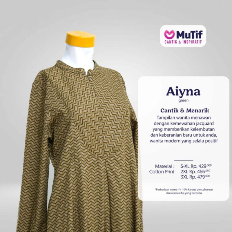 Gamis Mutif Aiyna Green Gamis Aina Ayna Mutif