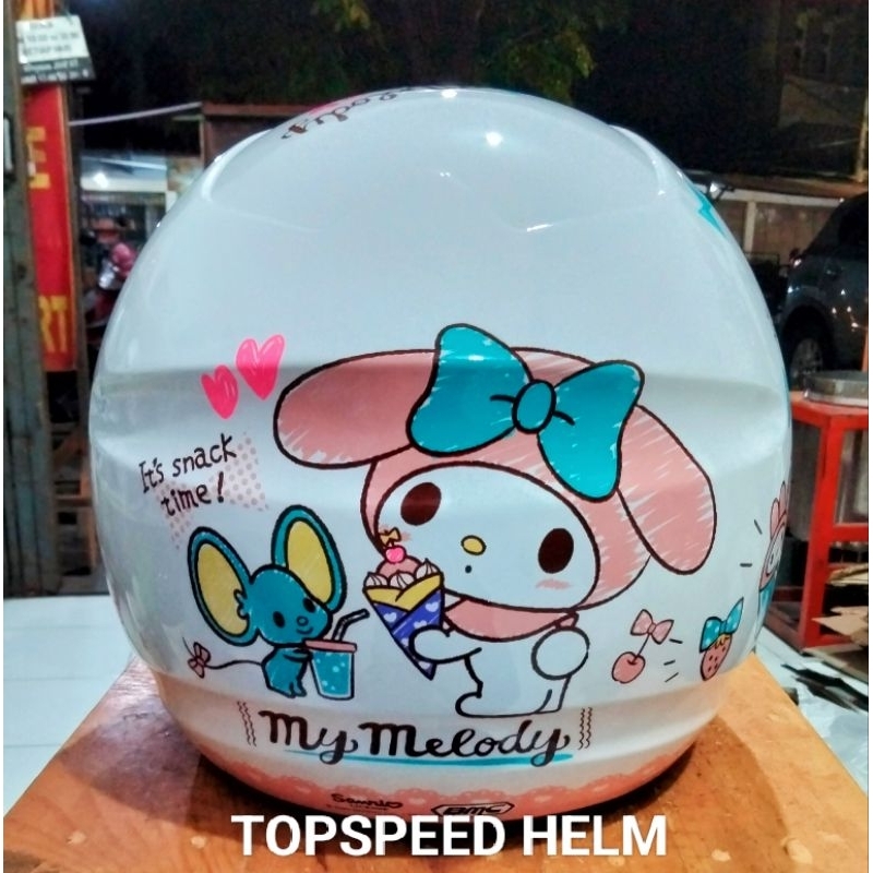 helm BMC Milan Sanrio my melody putih