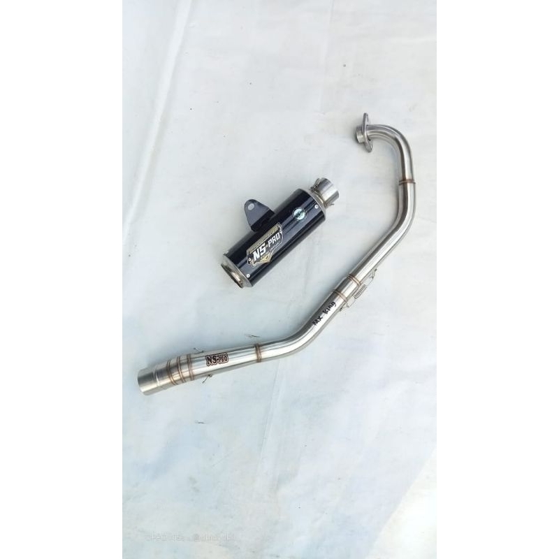 Knalpot racing NS-PRO black road race PNP MX-KING
